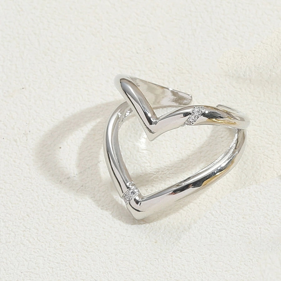 Copper Simple Style Classic Style Commute Heart Shape Solid Color Open Rings