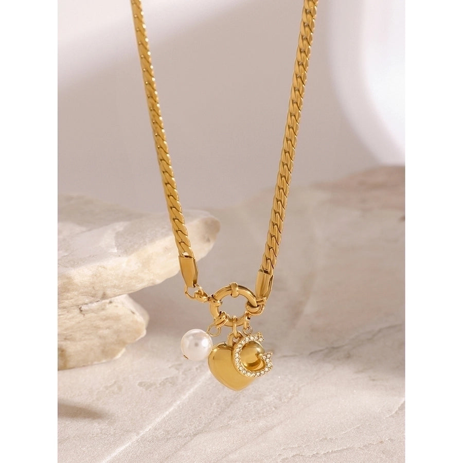 Jewelry Simple Style Classic Style Letter Heart Shape 304 Stainless Steel Pendant Necklace