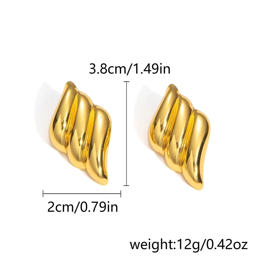 1 Pair IG Style Exaggerated Cool Style Water Droplets Heart Shape Shell Plating 201 Stainless Steel Ear Studs