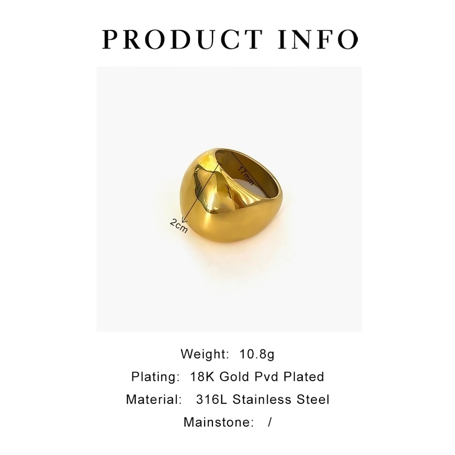 Jewelry IG Style Nordic Style Geometric 316L Stainless Steel  18K Gold Plated Rings