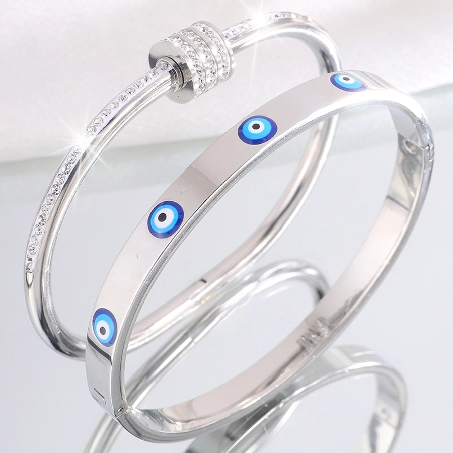 Elegant French Style Classic Style Eye 304 Stainless Steel Bangle In Bulk