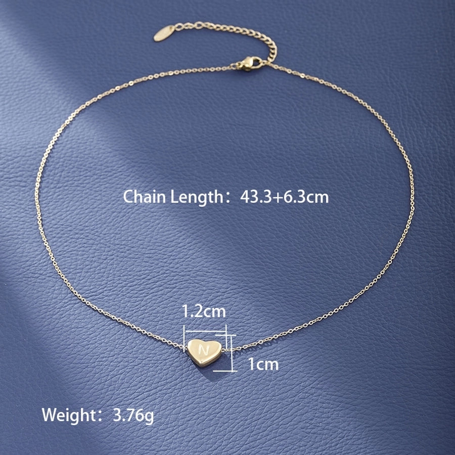 Jewelry XUPING Simple Style Commute Letter Heart Shape 304 Stainless Steel 18K Gold Plated Necklace