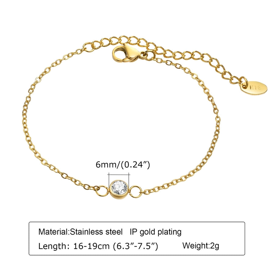 Simple Style Water Droplets 201 Stainless Steel 18K Gold Plated Zircon Stainless Steel Bracelets In Bulk - CEJEW