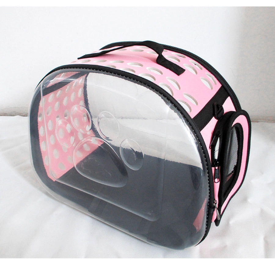 Portable Folding Transparent Pet Carrier Bag Large Capacity Breathable Outdoor Cat Backpack Cat Box Bag For Travel