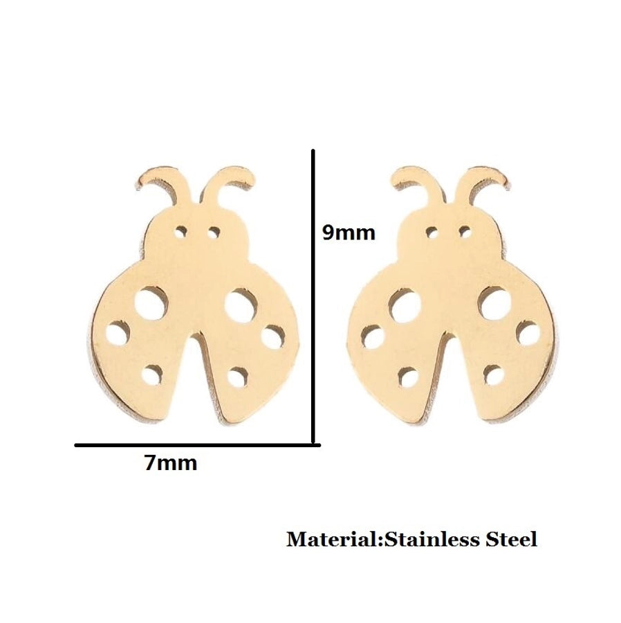 1 pair simple style geometric titanium steel plating ear studs