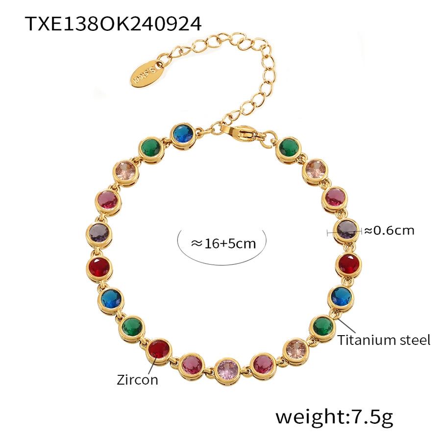 Jewelry Luxurious Vacation Punk Geometric Titanium Steel 18K Gold Plated Plating Jewelry Set