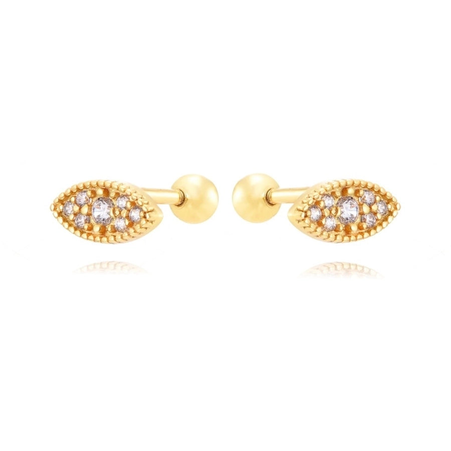 1 Pair Hip-Hop French Style Cool Style Devil's Eye Star Irregular Copper Zircon 24K Gold Plated Hoop Earrings Drop Earrings Ear Cuffs