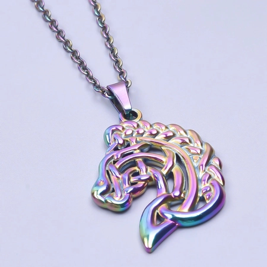 Jewelry IG Style Simple Style Horse 304 Stainless Steel 18K Gold Plated Hollow Out Pendant Necklace Necklace Pendant