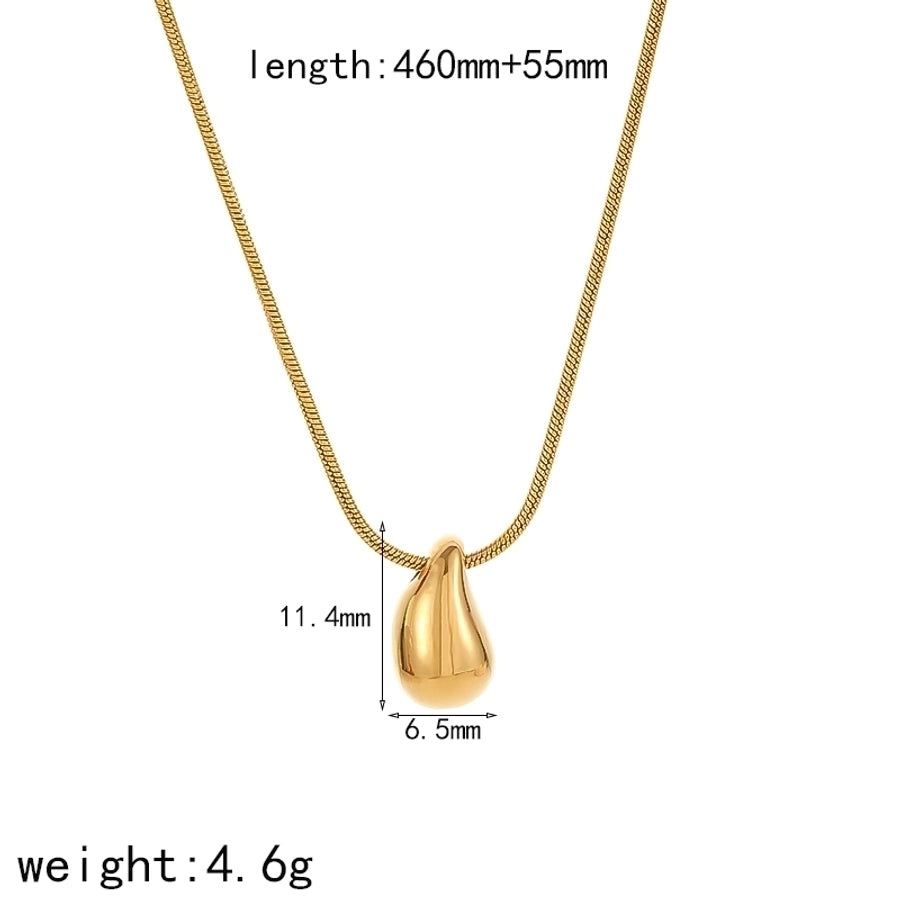 Jewelry IG Style Simple Style Water Droplets 304 Stainless Steel 18K Gold Plated Plating Pendant Necklace