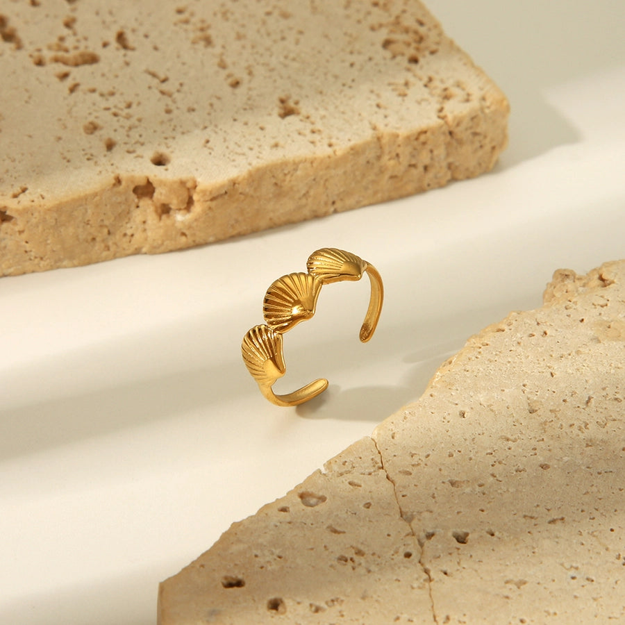 Jewelry Simple Style Irregular Solid Color Bow Knot 304 Stainless Steel 18K Gold Plated Open Rings