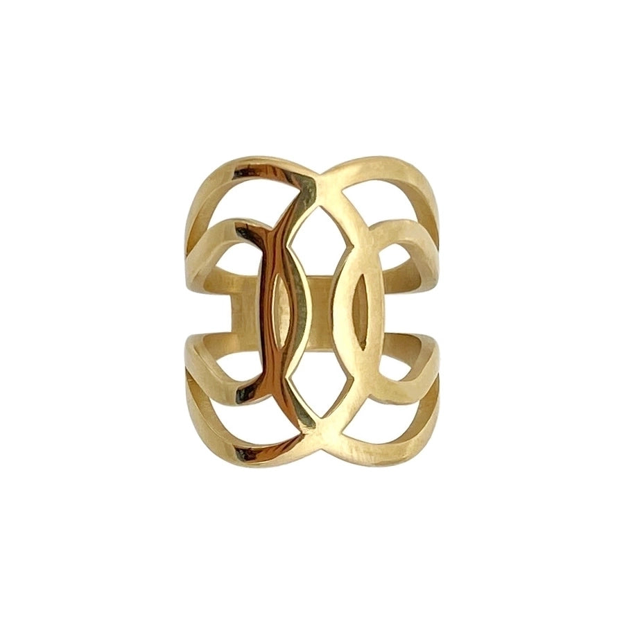 Jewelry Retro Geometric 304 Stainless Steel 14K Gold Plated Irregular Stainless Steel Rings