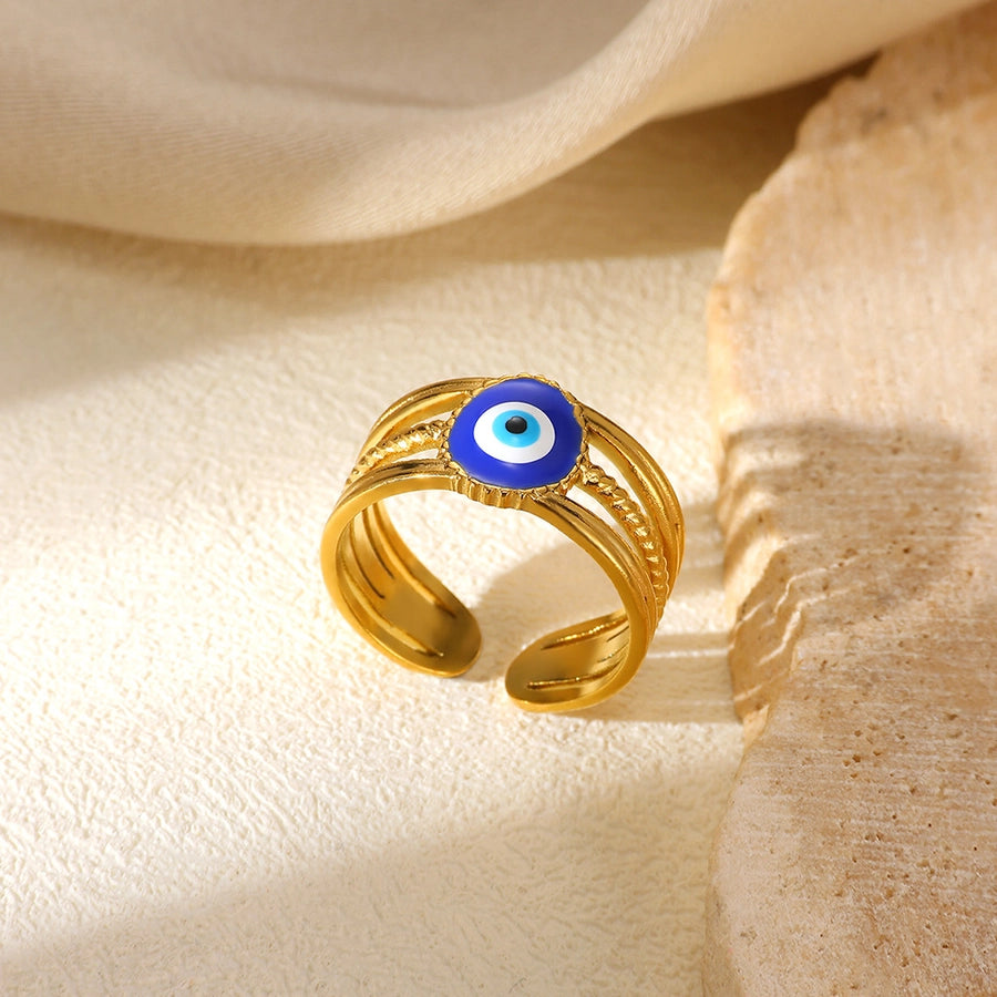 Jewelry Classical Retro Eye 304 Stainless Steel Open Rings