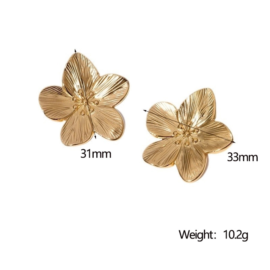 1 Pair IG Style Elegant Simple Style Flower 304 Stainless Steel 18K Gold Plated Ear Studs