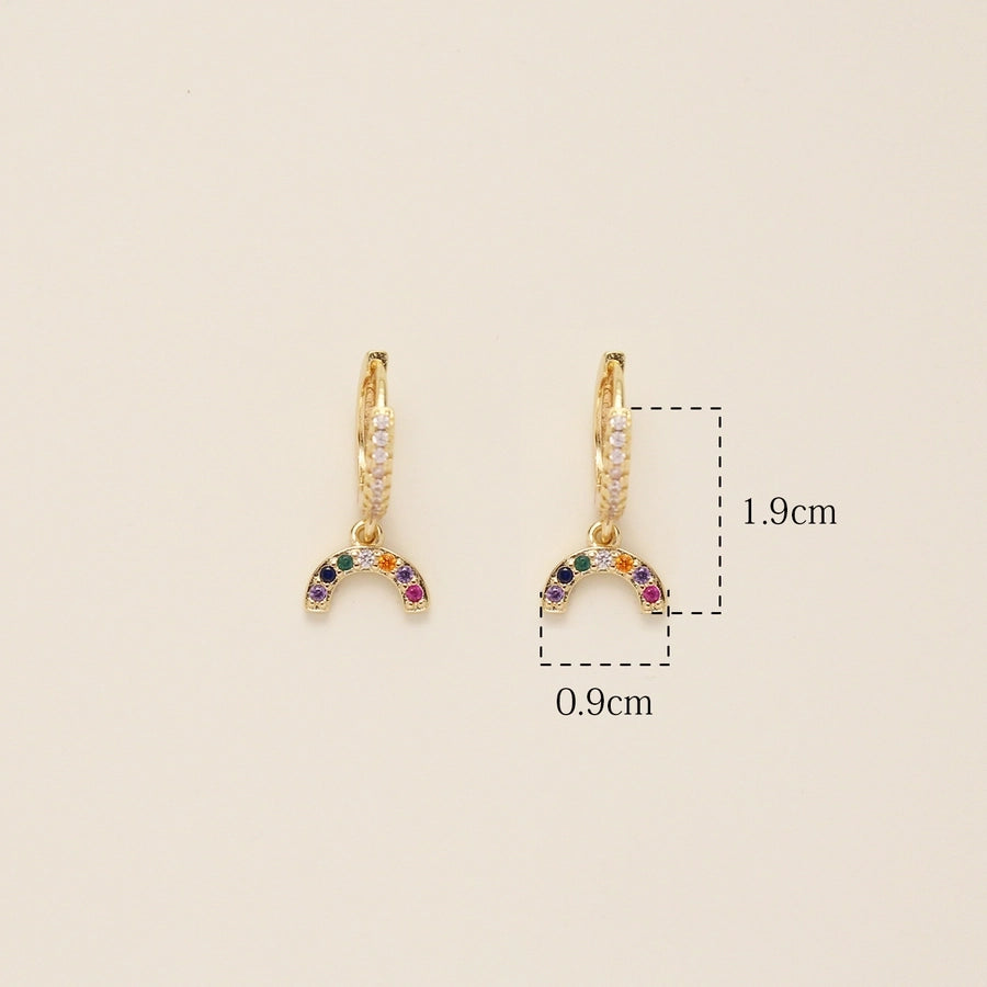 1 Pair Elegant Simple Style Star Moon Solid Color Inlay Copper Pearl Zircon 18K Gold Plated Drop Earrings Ear Studs