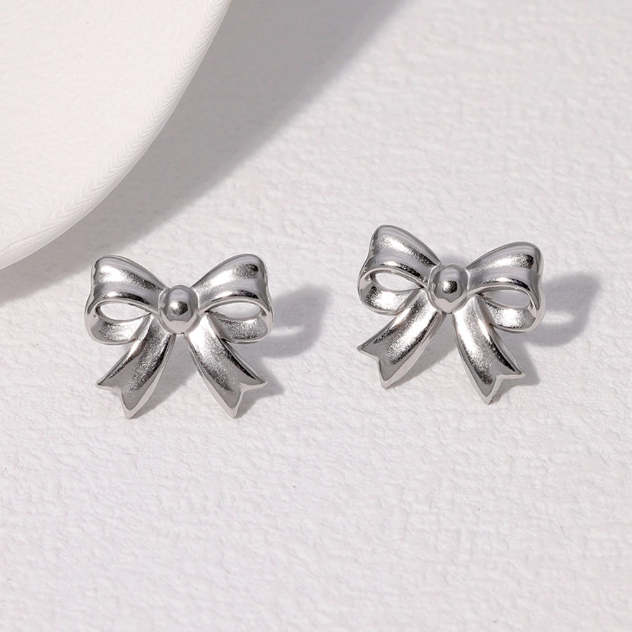 1 Pair IG Style Cute Simple Style Bow Knot 304 Stainless Steel 18K Gold Plated Ear Studs