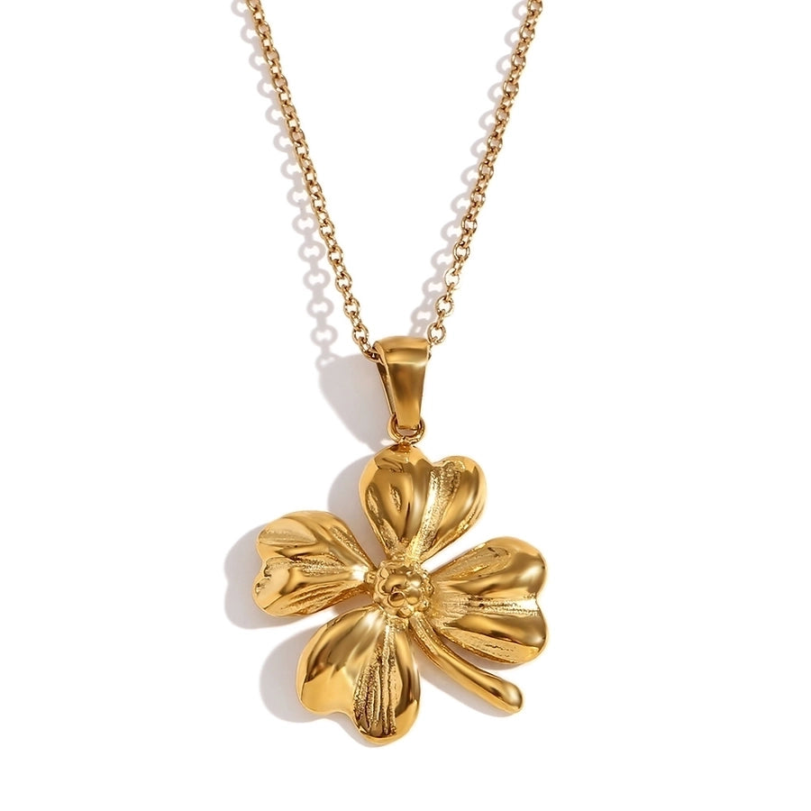 Jewelry Casual IG Style Flower 304 Stainless Steel Titanium Steel 18K Gold Plated Earrings Necklace