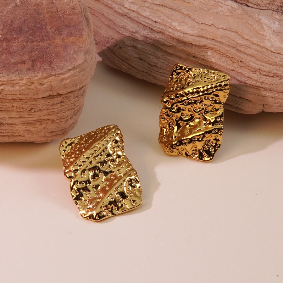 1 Pair Vintage Style Novelty Tropical Geometric 304 Stainless Steel Imitation Gold  Ear Studs