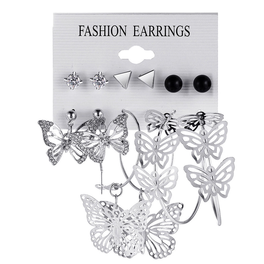 jewelry 1 set fashion geometric arylic alloy artificial pearls rhinestones earrings