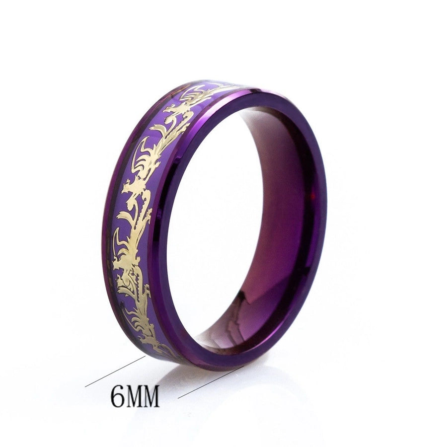 Jewelry Chinoiserie Classical Romantic Solid Color 304 Stainless Steel Purple Plated Rings