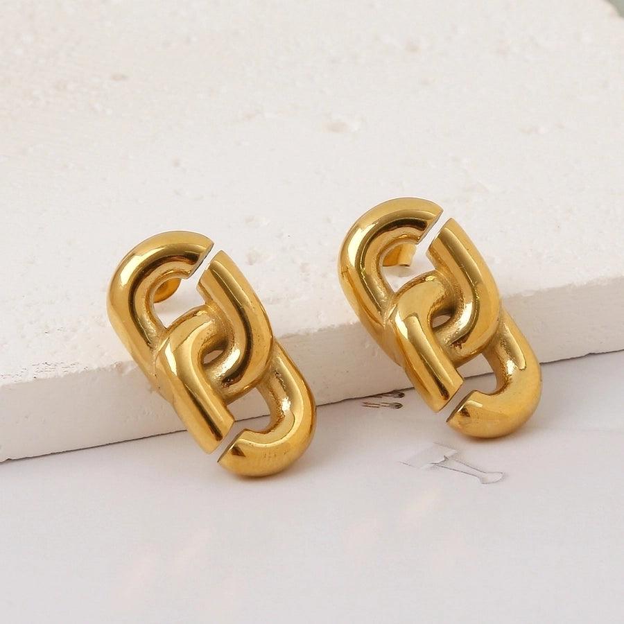 1 Set Elegant Vintage Style Geometric Plating 304 Stainless Steel Stainless Steel Earrings - CEJEW