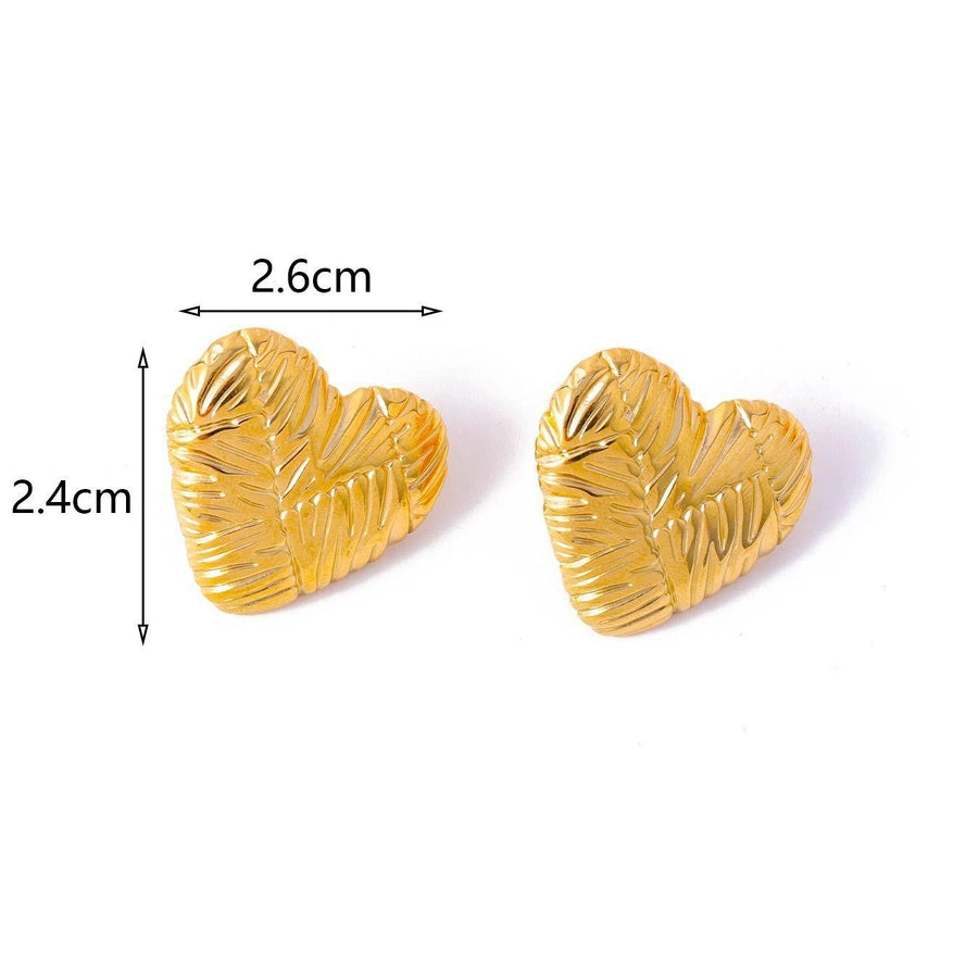 1 Pair Streetwear Geometric Heart Shape 304 Stainless Steel 18K Gold Plated Earrings