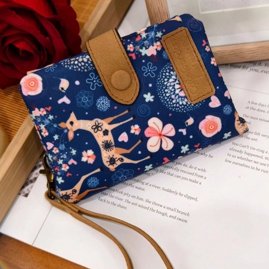 Women's Animal Flower Pu Leather Hidden Buckle Wallets