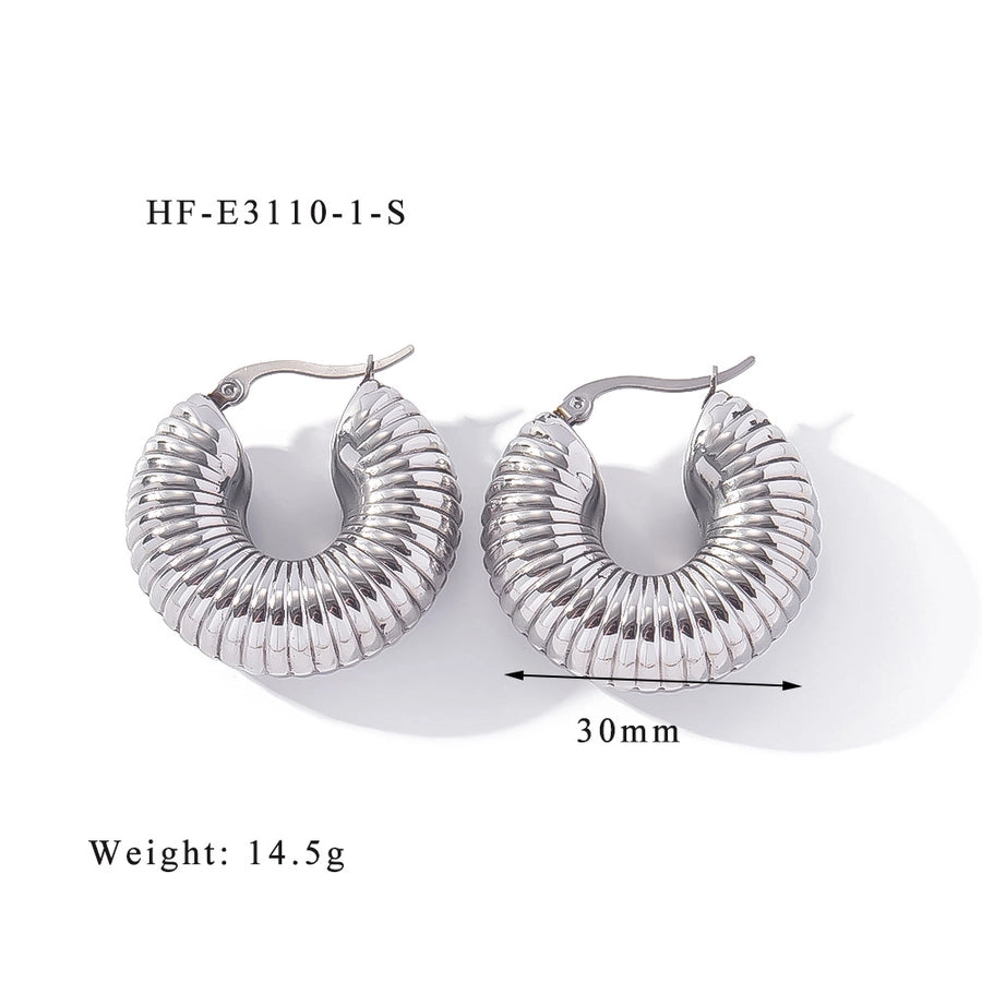 1 Pair Simple Style Classic Style U Shape Heart Shape Plating 316L Stainless Steel  Ear Studs