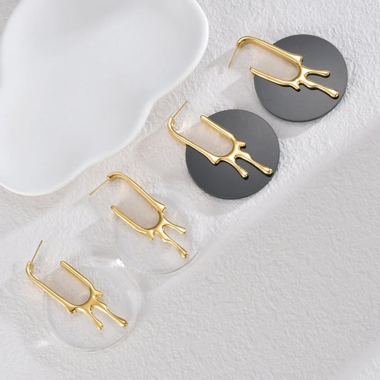 1 Pair Elegant Vintage Style Streetwear Geometric 304 Stainless Steel 18K Gold Plated Drop Earrings