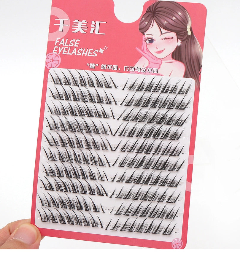 10-Row Large Capacity Cool Fox Eyelash Natural Thick Single Cluster Oblique Flying Segmented Fox Eye Evil Evil Eyelash False Eyelash