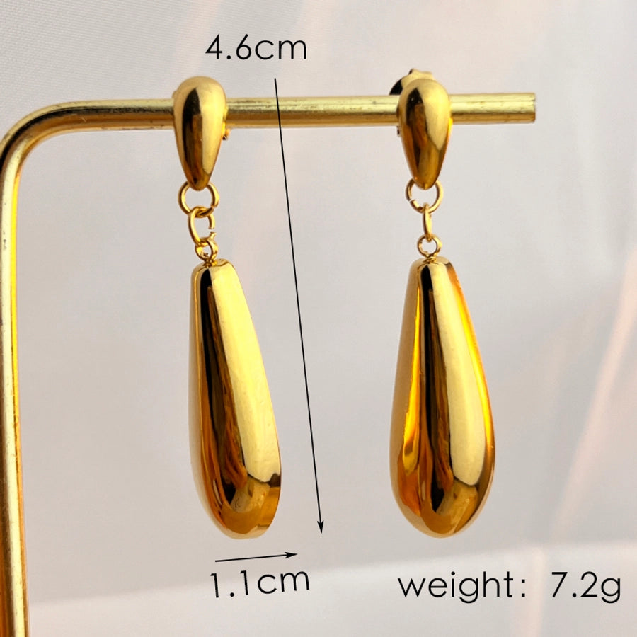 1 Pair Casual Elegant Retro Geometric Polishing Plating 304 Stainless Steel 18K Gold Plated Drop Earrings