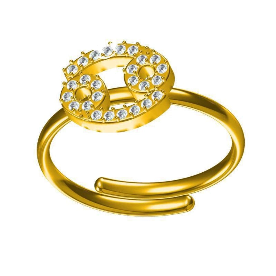 Jewelry Simple Style Constellation Titanium Steel Zircon Gold Plated Plating Inlay Open Rings