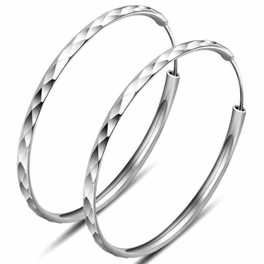 1 Pair Elegant Simple Style Geometric Plating Copper Hoop Earrings