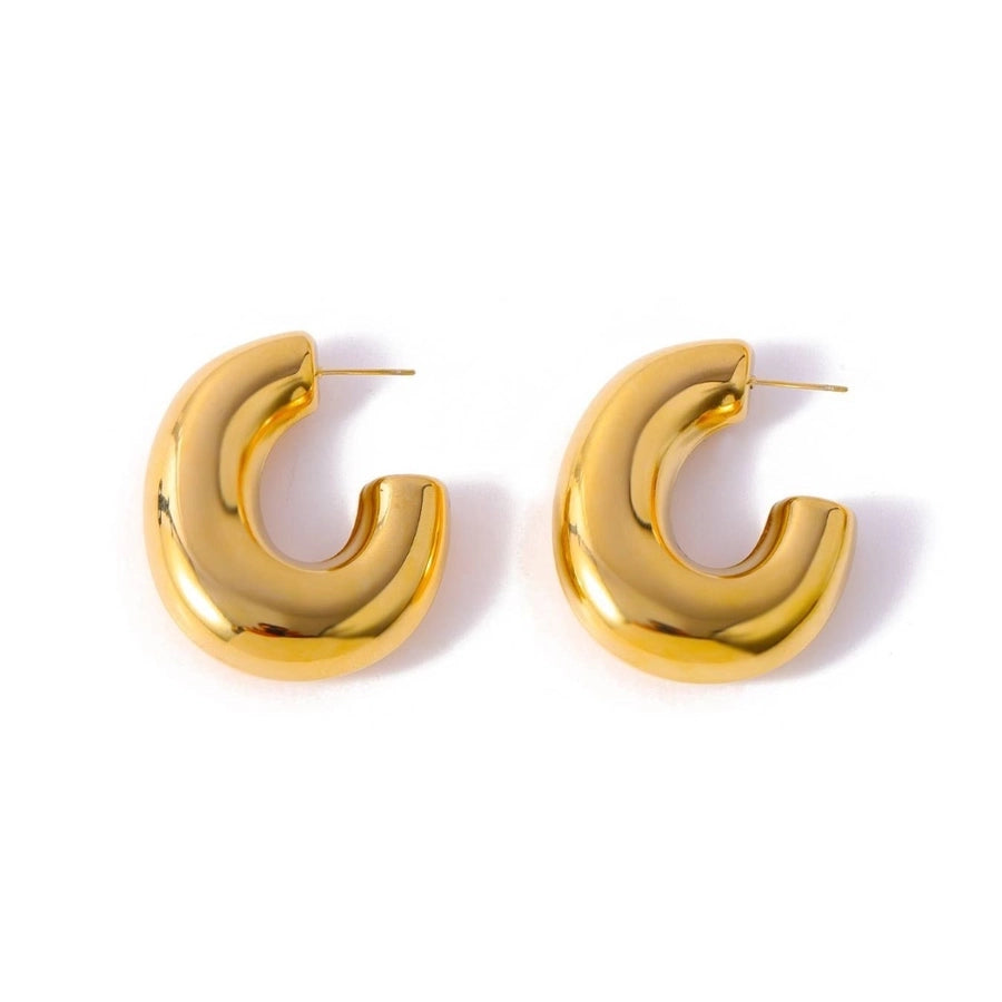 1 Pair Simple Style Geometric 304 Stainless Steel 18K Gold Plated Earrings