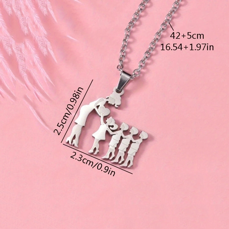 Jewelry Sweet Simple Style Human 304 Stainless Steel Pendant Necklace