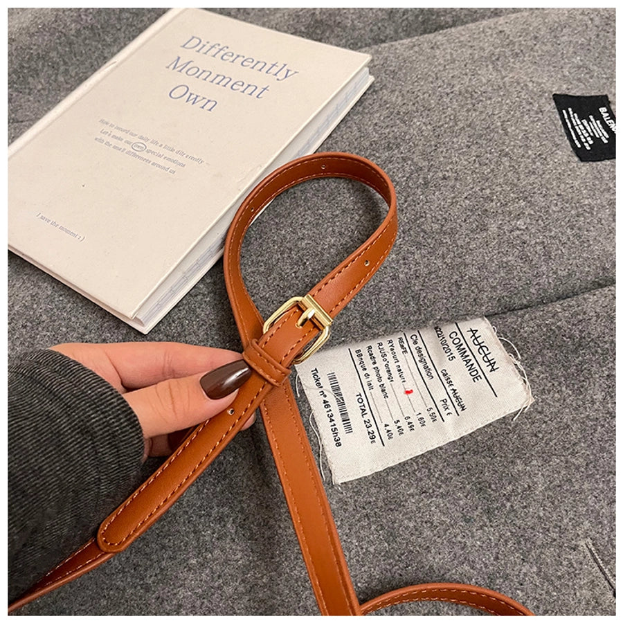 Women's Small Pu Leather Solid Color Streetwear Sewing Thread Glove-shaped Magnetic Buckle Crossbody Bag