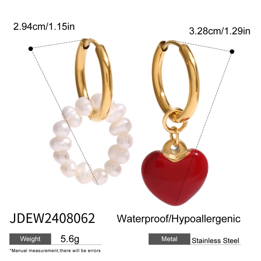 1 Pair Casual Exaggerated Heart Shape 304 Stainless Steel 18K Gold Plated Drop Earrings Earrings