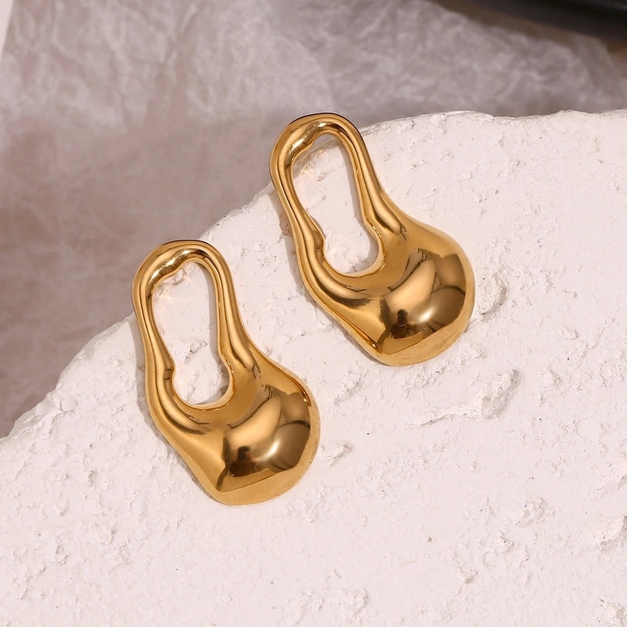 1 Pair Simple Style Geometric 304 Stainless Steel 18K Gold Plated Ear Studs