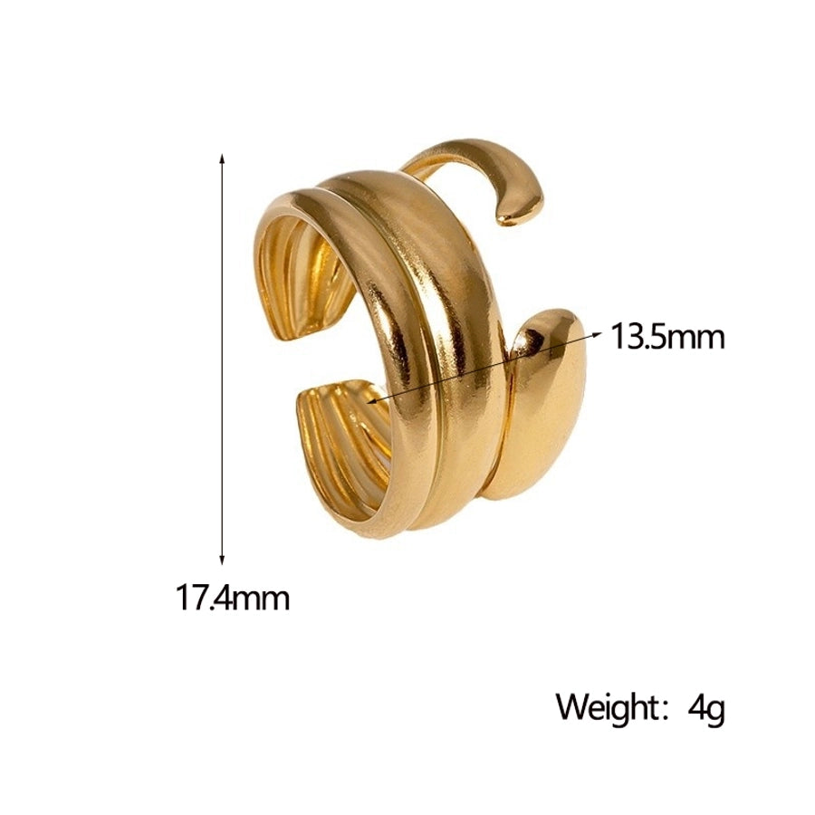 Jewelry IG Style Modern Style Simple Style Lines 304 Stainless Steel 18K Gold Plated Open Rings