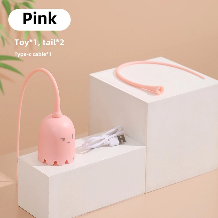 Electric Pet Toy Smart Tail Cat Toy Silicone Tail Bite-resistant Automatic Self-entertaining Rotating Rolling Ball