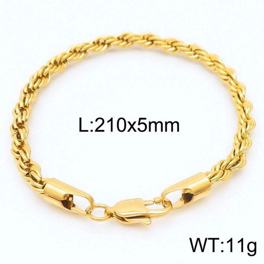 Elegant Simple Style Streetwear Twist 304 Stainless Steel 18K Gold Plated Unisex Bracelets