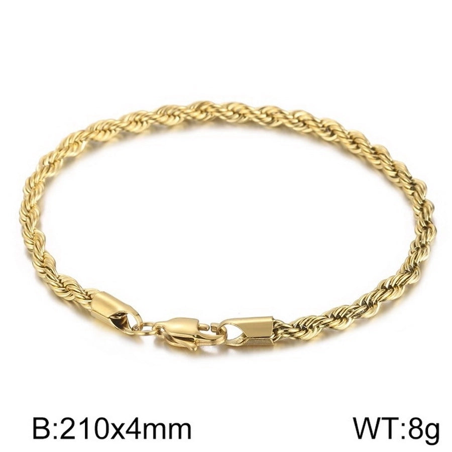 Elegant Simple Style Streetwear Twist 304 Stainless Steel 18K Gold Plated Unisex Bracelets