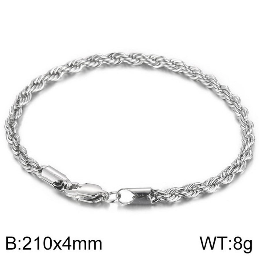 Elegant Simple Style Streetwear Twist 304 Stainless Steel 18K Gold Plated Unisex Bracelets