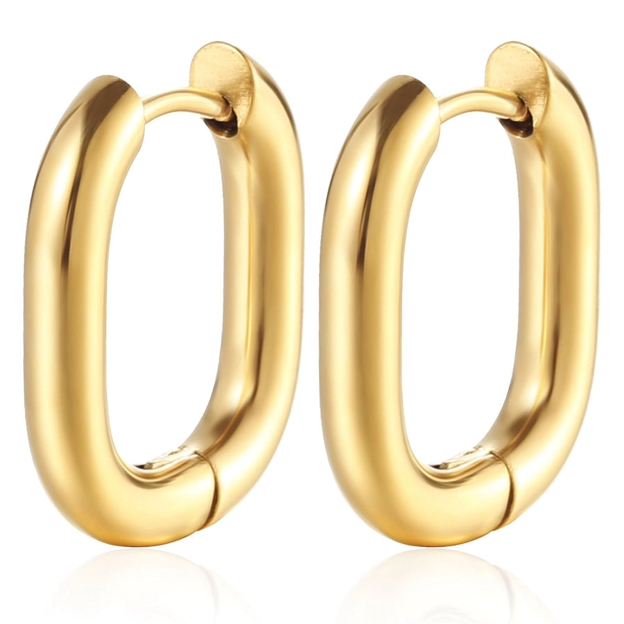 1 Pair Fashion U Shape Plating 201 Stainless Steel 18K Gold Plated Earrings