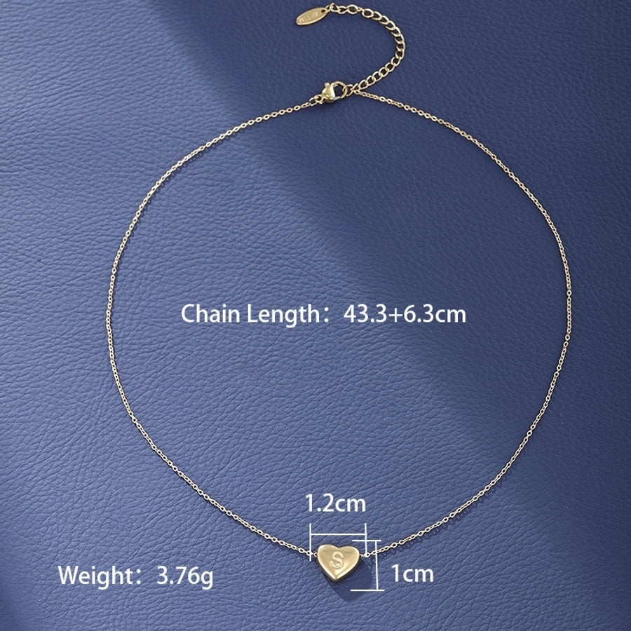 Jewelry XUPING Simple Style Commute Letter Heart Shape 304 Stainless Steel 18K Gold Plated Necklace