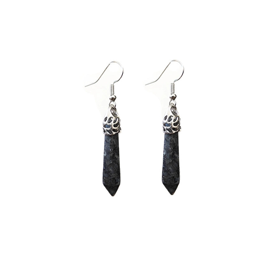 ethnic style water droplets stone drop earrings 1 pair