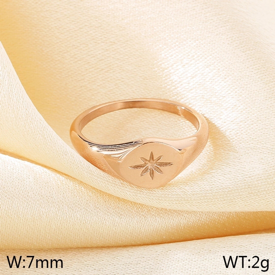 Jewelry Elegant Simple Style Streetwear Hexagram 304 Stainless Steel 18K Gold Plated Rings