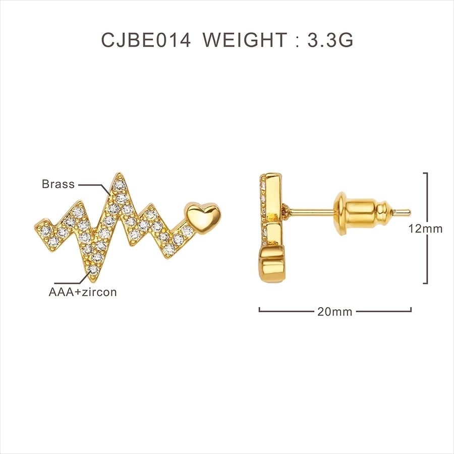 1 Pair Romantic Sweet Streetwear Geometric Inlay Copper Zircon 18K Gold Plated K Gold Plated Silver Plated Copper Earrings