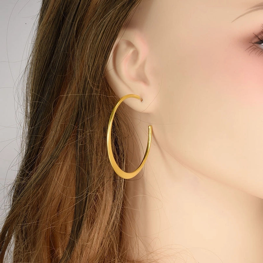 1 Pair Casual Simple Style Streetwear Solid Color Irregular Plating 304 Stainless Steel Earrings