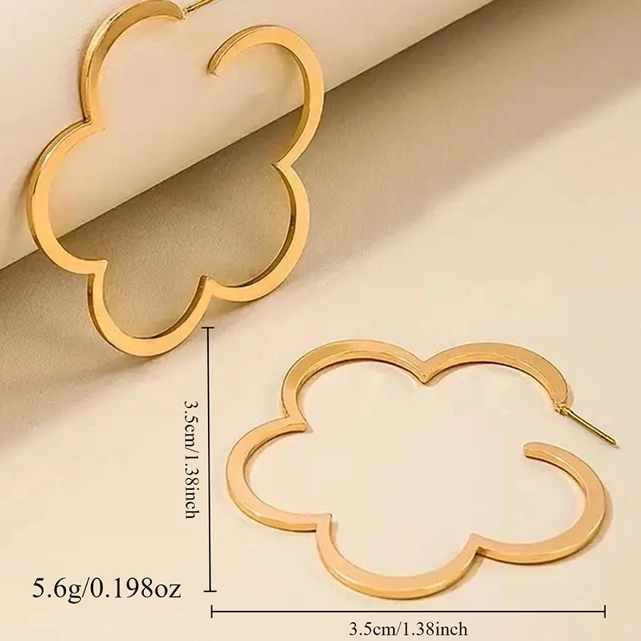 1 Pair Elegant Glam Lady Four Leaf Clover Flower 304 Stainless Steel 18K Gold Plated Earrings