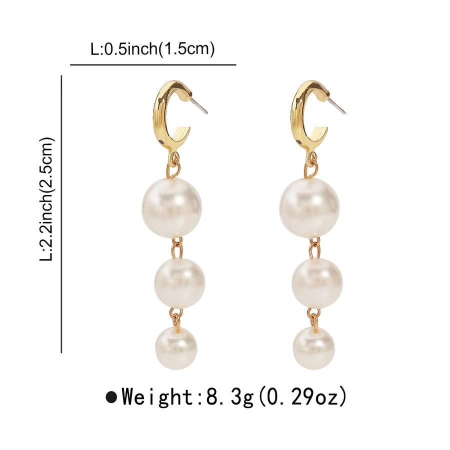 1 Pair Elegant Classic Style Pearl Imitation Pearl Alloy Drop Earrings